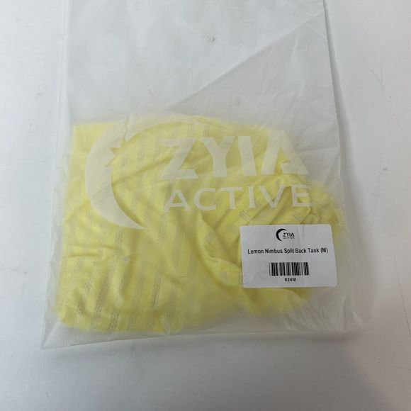 New Zyia Active Women’s Size Medium Yellow Lemon Nimbus Split Back Tank Top NWT - Picture 10 of 10